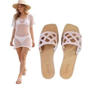 Schutz Ericka Braided Slide Sandals – Sweet Rose Pink | Size 9B | NWT